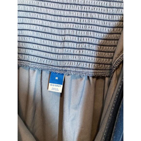 Old Navy Maxi Dress Womens Medium Teal Blue Velvet Side Slit Smocked‎ Stretch - Picture 3 of 15